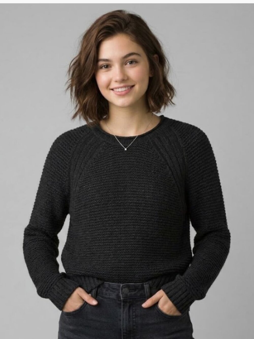 NWT $110 Prana Cades Cove Sweater Women's In Charcoal XS Merino Wool